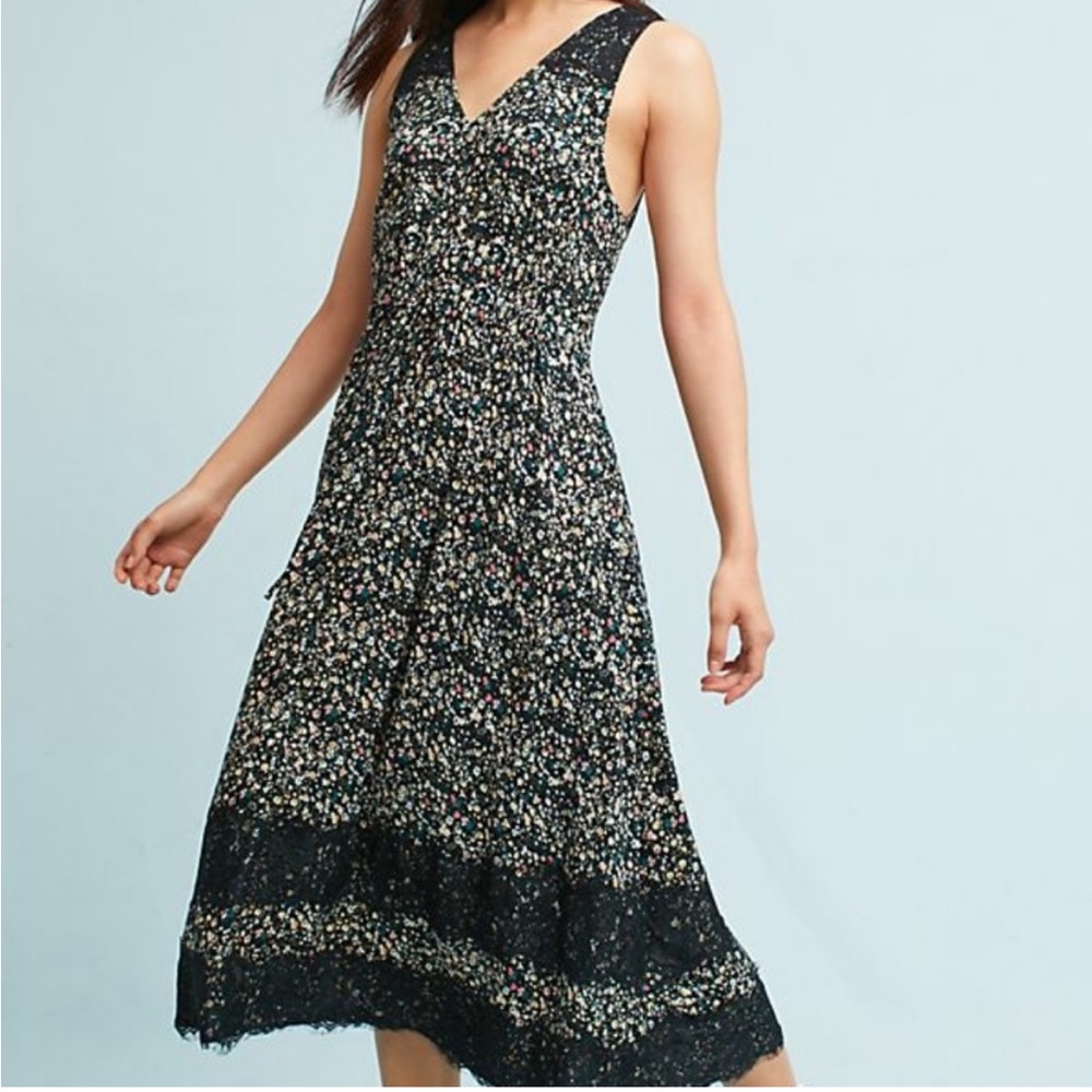 Ranna Gill Black Floral Maxi Dress from Anthropologie - Picture 2 of 9